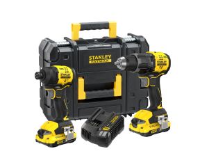 STANLEY ΣΕΤ ΚΡΟΥΣΤΙΚΟ & ΠΑΛΜΙΚΟ V20 BRUSHLESS 18V (2X2.0AH) ΣΕ ΕΡΓΑΛΕΙΟΘΗΚΗ PRO-STACK FATMAX SFMCK201D2T-QW