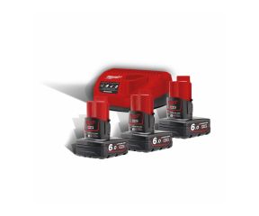 MILWAUKEE 3 ΜΠΑΤΑΡΙΕΣ 12V 6.0 AH (M12™ NRG-603)  ΦΟΡΤΙΣΤΗΣ (C12 C) 4933459208
