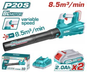 TOTAL ΕΠΑΓΓ. ΣΕΤ ΦΥΣΗΤΗΡΑΣ ΚΗΠΟΥ ΜΠΑΤ. Li-ion 20V / 2Ah / 2 ΜΠΑΤ BL Motor TABLI20428E