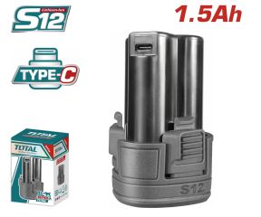 TOTAL ΑΝΤΑΛ/ΚΗ ΜΠΑΤΑΡΙΑ Li-ion 12V / 1.5Ah Type-C TBLI12153E