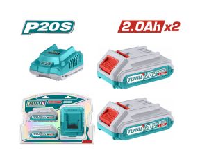 TOTAL ΕΠΑΓΓΕΜΠΑΤΙΚΟ ΣΕΤ 2 ΤΕΜ ΜΠΑΤΑΡΙΑ 20V/2Ah ΚΑΙ 1 ΤΕΜ ΦΟΡΤΙΣΤΗΣ TFBCPK1222E