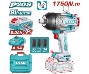TOTAL ΕΠΑΓΓ. ΜΠΟΥΛΟΝΟΚΛΕΙΔΟ ΜΠΑΤ. Li-ion 20V / 1750Nm / 8Ah / 2 ΜΠΑΤ TIWLI20175E