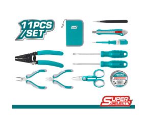 TOTAL ΚΑΣΕΤΙΝΑ ΕΡΓΑΛΕΙΩΝ ΗΛΕΚΤΡΟΛΟΓΟΥ 11ΤΕΜ SUPER SELECT TKETS0111