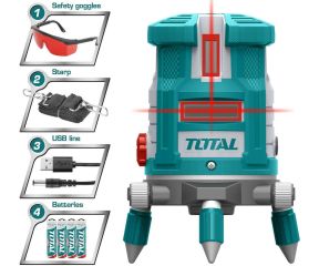 TOTAL ΑΛΦΑΔΙ LASER ΑΥΤΟ-ΟΡΙΖΟΝΤΙΟΥΜΕΝΟ 0-20m ΚΟΚΚΙΝΕΣ ΑΚΤΙΝΕΣ TLL306505