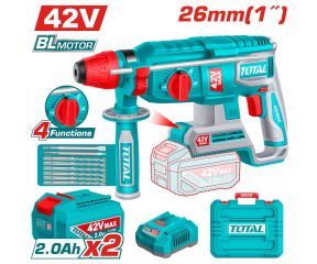 TOTAL ΕΠΑΓΓ. ΣΕΤ ΠΝΕΥΜΑΤΙΚΟ ΠΙΣΤΟΛΕΤΟ ΜΠΑΤ. Li-ion 42V / 26mm / 2Ah / 2 ΜΠΑΤ BL Motor TRHLI422682E