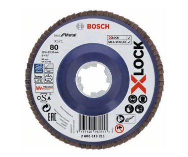 BOSCH ΔΙΣΚΟΣ ΜΕ ΦΥΛΛΑ X-LOCK X571 BEST FOR METAL 125MM K80 2608619211