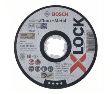 BOSCH ΔΙΣΚΟΣ ΚΟΠΗΣ X-LOCK EXPERT FOR INOX AND METAL 115X1.0MM 2608619263