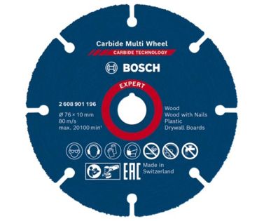 BOSCH ΔΙΣΚΟΣ ΚΟΠΗΣ EXPERT CARBIDE MULTI WHEEL ΓΕΝΙΚΗΣ ΧΡΗΣΗΣ ΚΑΡΒΙΔΙΟΥ 76MM 2608901196