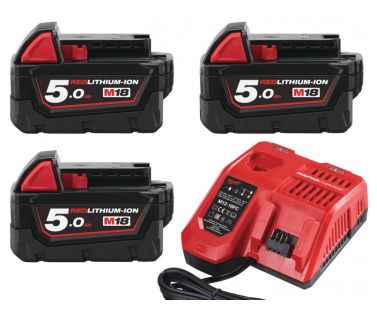 MILWAUKEE 3 ΜΠΑΤΑΡΙΕΣ 18V 5.0 AH M18™ NRG-503 ΤΑΧΥΦΟΡΤΙΣΤΗΣ M12-18FC 4933451423