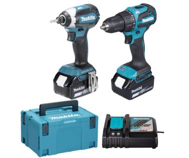 MAKITA ΣΕΤ ΚΡΟΥΣΤΙΚΟ ΔΡΑΠΑΝΟΚΑΤΣΑΒΙΔΟ DHP490 & ΠΑΛΜΙΚΟ ΚΑΤΣΑΒΙΔΙ ΜΠΑΤΑΡΙΑΣ DTD153 18V Li-Ion (2x5.0Ah) DLX2537TJ