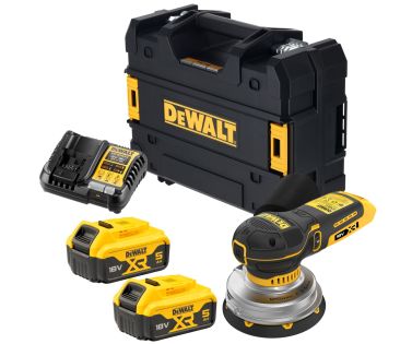 DEWALT 18V XR BL ΕΚΚΕΝΤΡΟ ΤΡΙΒΕΙΟ 125MM (2x5.0AH) ΣΕ ΚΑΣΕΤΙΝΑ TSTAK DCW211P2-QW