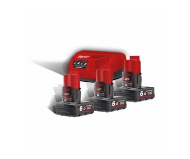 MILWAUKEE 3 ΜΠΑΤΑΡΙΕΣ 12V 6.0 AH (M12™ NRG-603)  ΦΟΡΤΙΣΤΗΣ (C12 C) 4933459208