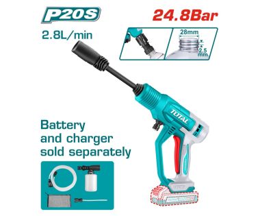 TOTAL ΠΛΥΣΤΙΚΟ ΥΨΗΛΗΣ ΠΙΕΣΗΣ ΜΠΑΤ. Li-ion 20V ΧΩΡΙΣ ΜΠΑΤΑΡΙΑ & ΦΟΡΤΙΣΤΗ TPWLI2036